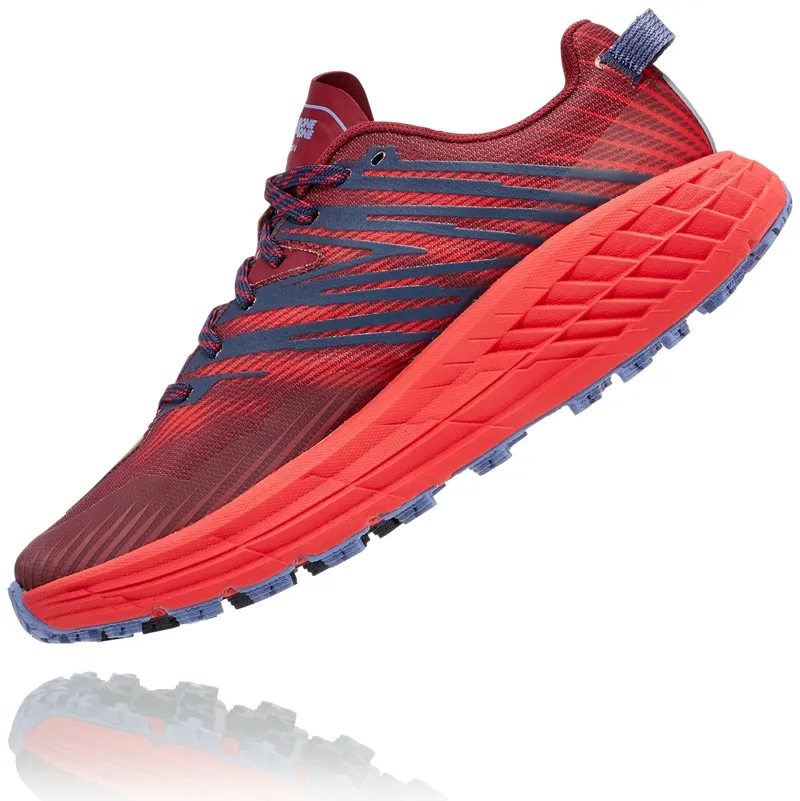 Hoka Speedgoat 4 Womens Trail Shoe - Cordovan High Risk Red-1